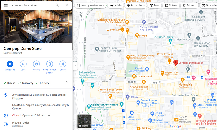 Google Map上显示您的餐厅
